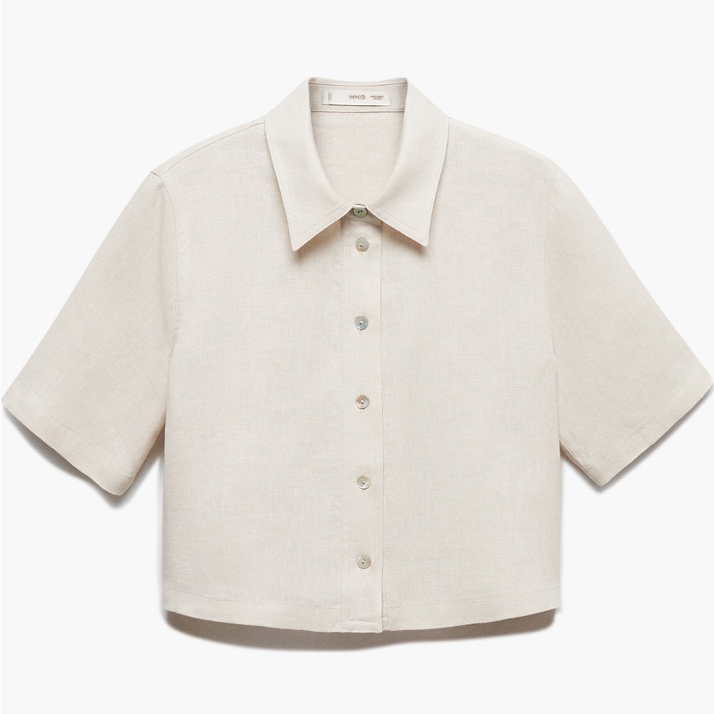 Mango Linen Button Down Shirt